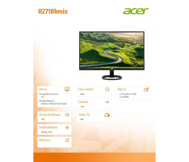 Acer R271BBMIX - 1069798 - zdjęcie 4